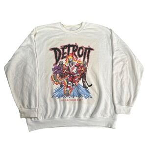 Dead Threads Detroit Hockey Print Sweatshirt Adult XL Crewneck Skeleton NHL Y2K